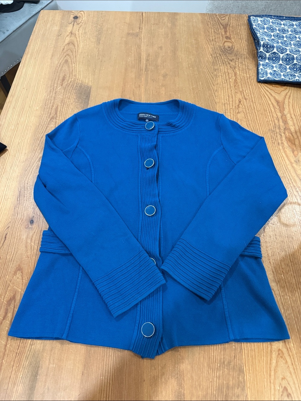 Jones New York Royal Blue Button Cardigan